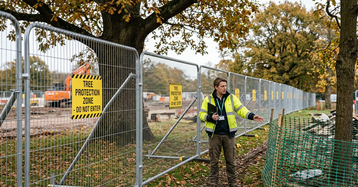 Featured image for news article: Tree Protection Fencing: BS5837 Compliance That Passes
