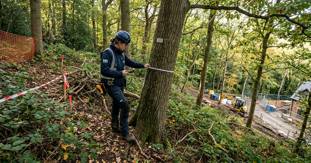 Featured image for news article: Tree Survey Cost on Sloping or Wooded Sites