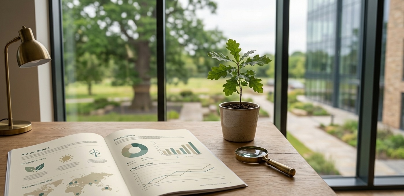 Professional tree survey on a corporate estate supports ESG nature reporting, duty of care, and documented estate management.